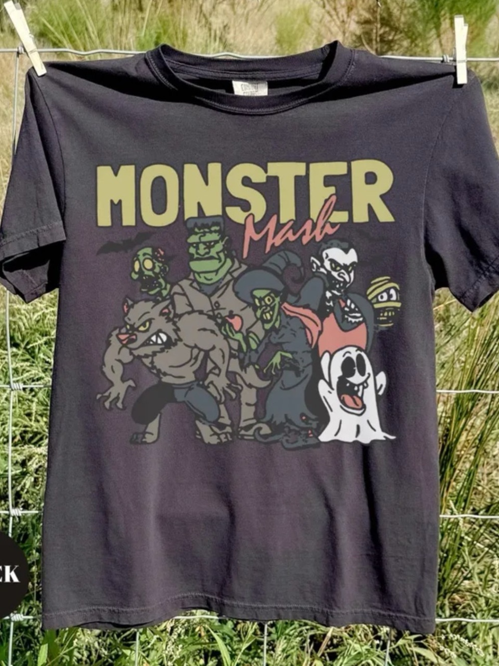 Monster Mash Halloween Cartoon Comfort Colors T-Shirt Black Graphic Spooky Seaso